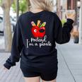 Pretend I'm A Pirate Teacher Apple Talk Like A Pirate Day Men Women Kids Women's Sweatshirt Back Print Black