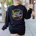 Progress Over Perfection Caterpillar Back To School Teacher Women's Sweatshirt Back Print Black Progress Over Perfection Caterpillar Back To School Teacher Women's Sweatshirt Back Print Black