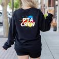 PTA Crew Back To School Volunteer Board Mom Parent Teacher Women's Sweatshirt Back Print Black