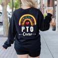 PTO Crew Parent School Volunteer Board Mom Parent Teacher Women's Sweatshirt Back Print Black
