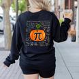 Pumpkin Pi Math Teacher Halloween Pumpkin Pi Women's Sweatshirt Back Print Black