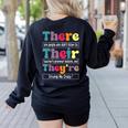 There Their They'Re English Teacher Grammar Memes Women's Sweatshirt Back Print Black There Their They'Re English Teacher Grammar Memes Women's Sweatshirt Back Print Black