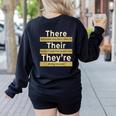 There Their They'Re T Shirt English Grammar Teacher For Men Women Women's Sweatshirt Back Print Black