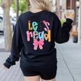 Lets Read Reading Teacher Back To School Literacy Pencil Bow Women's Sweatshirt Back Print Black Lets Read Reading Teacher Back To School Literacy Pencil Bow Women's Sweatshirt Back Print Black