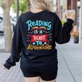 Reading Adventure Library Student Teacher Book Women's Sweatshirt Back Print Black Reading Adventure Library Student Teacher Book Women's Sweatshirt Back Print Black