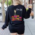 Reading Books Librarian Reader Nerd I'm Ok Teacher School Women's Sweatshirt Back Print Black Reading Books Librarian Reader Nerd I'm Ok Teacher School Women's Sweatshirt Back Print Black