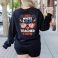 Red & Blue Teacher Crew Shirt 4th Of July Sunglasses Women's Sweatshirt Back Print Black Red & Blue Teacher Crew Shirt 4th Of July Sunglasses Women's Sweatshirt Back Print Black