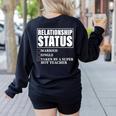 Relationship Status Taken By Super Hot Teacher Women's Sweatshirt Back Print Black Relationship Status Taken By Super Hot Teacher Women's Sweatshirt Back Print Black