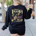 There's Room On My Broom For You Too Teacher Halloween Women's Sweatshirt Back Print Black