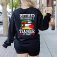 Retired But Forever a Teacher At Heart Teacher Retirement Women's Sweatshirt Back Print Black Retired But Forever a Teacher At Heart Teacher Retirement Women's Sweatshirt Back Print Black