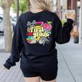 Retro First Grade Teacher Disco Ball Coquette Back To School Women's Sweatshirt Back Print Black Retro First Grade Teacher Disco Ball Coquette Back To School Women's Sweatshirt Back Print Black