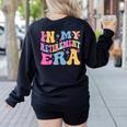 Retro Groovy Retirement Era Retired Teacher Women's Sweatshirt Back Print Black