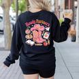 Retro Howdy Partners Cowgirl Cowboy Teacher Back To School Women's Sweatshirt Back Print Black