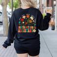 Retro Instructional Assistant Wildflowers Teacher Aide Women's Sweatshirt Back Print Black Retro Instructional Assistant Wildflowers Teacher Aide Women's Sweatshirt Back Print Black