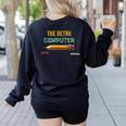 Retro Old-School Computer Pencil Tech Teacher Women's Sweatshirt Back Print Black Retro Old-School Computer Pencil Tech Teacher Women's Sweatshirt Back Print Black