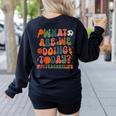 Retro PE Teacher What Are We Doing Today School Coach Women Women's Sweatshirt Back Print Black
