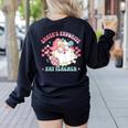 Retro Pink Christmas Santa's Favorite Art Teacher Artist Women's Sweatshirt Back Print Black