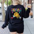 Retro Special Education Squad Groovy Dream Team Teacher Women's Sweatshirt Back Print Black Retro Special Education Squad Groovy Dream Team Teacher Women's Sweatshirt Back Print Black