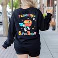 Retro Teaching Is My Superpower Apple Teacher Appreciation Women's Sweatshirt Back Print Black