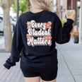 Retro Vintage Every Student Matters Teacher Paraprofessional Women's Sweatshirt Back Print Black Retro Vintage Every Student Matters Teacher Paraprofessional Women's Sweatshirt Back Print Black