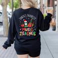Santa's Favorite Music Teacher Christmas Santa Hat Matching Women's Sweatshirt Back Print Black Santa's Favorite Music Teacher Christmas Santa Hat Matching Women's Sweatshirt Back Print Black