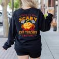 This Is My Scary Gym Teacher Costume Pumpkin Halloween Men Women Women's Sweatshirt Back Print Black