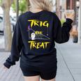 School Math Teacher Halloween 2022 Trig Or Treat Shirt Women's Sweatshirt Back Print Black School Math Teacher Halloween 2022 Trig Or Treat Shirt Women's Sweatshirt Back Print Black