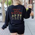 School Office Clerk Creepin' It Real HALLOWEEN Teacher Shirt Women's Sweatshirt Back Print Black