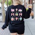 School Pencils And Bows Teacher Bow Coquette Pencil Girls Women's Sweatshirt Back Print Black