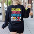 School Social Worker Teacher Caseworker Public Servant LSW Women's Sweatshirt Back Print Black School Social Worker Teacher Caseworker Public Servant LSW Women's Sweatshirt Back Print Black