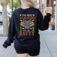 School Teacher A Bit Batty Teaching Bat Halloween Costume Women's Sweatshirt Back Print Black School Teacher A Bit Batty Teaching Bat Halloween Costume Women's Sweatshirt Back Print Black