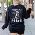 Schrodinger's Cat Dead And Alive Physics Teacher Women's Sweatshirt Back Print Black