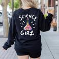Science Girl Chemistry Biology Student Teacher Women's Sweatshirt Back Print Black