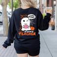 Science Teacher Cute Ghost Halloween Teacher Men Women Women's Sweatshirt Back Print Black Science Teacher Cute Ghost Halloween Teacher Men Women Women's Sweatshirt Back Print Black