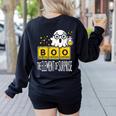 Science Teacher Halloween Elements Of Surprise Chemistry Women's Sweatshirt Back Print Black