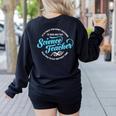 Science Teacher Must Haves Teach Science Teacher Women's Sweatshirt Back Print Black