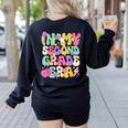 In My Second Grade Era Teachers Women Back To School Girls Women's Sweatshirt Back Print Black