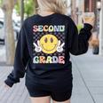 Second Grade Teachers Boys Girls Smile Face 2nd Grade Team Women's Sweatshirt Back Print Black