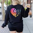 Sign Language Heart ASL For Deaf Teacher Women's Sweatshirt Back Print Black Sign Language Heart ASL For Deaf Teacher Women's Sweatshirt Back Print Black