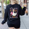 Silly Goose Teacher Club Animal Lover Groovy Teacher Women's Sweatshirt Back Print Black