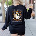 Silly Goose Teachers Club Cozy Fall Teacher Women's Sweatshirt Back Print Black
