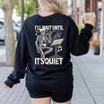 Skeleton Music Teacher I'Ll Wait Until It's Quiet Women's Sweatshirt Back Print Black