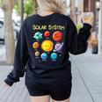 Solar System Cute Face Planets Space Science Teacher School Women's Sweatshirt Back Print Black Solar System Cute Face Planets Space Science Teacher School Women's Sweatshirt Back Print Black