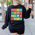 Spanish Teacher Back To School Maestra Dual Language Crew Women's Sweatshirt Back Print Black Spanish Teacher Back To School Maestra Dual Language Crew Women's Sweatshirt Back Print Black