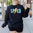 Special Education SPED Rocks Teacher Back To School Rock Women's Sweatshirt Back Print Black Special Education SPED Rocks Teacher Back To School Rock Women's Sweatshirt Back Print Black