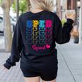 SPED Squad Proud Special Education Para Teacher Colorful Women's Sweatshirt Back Print Black SPED Squad Proud Special Education Para Teacher Colorful Women's Sweatshirt Back Print Black
