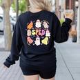 SPED Teacher Halloween Spooky Special Education Team Men Women Kids Women's Sweatshirt Back Print Black SPED Teacher Halloween Spooky Special Education Team Men Women Kids Women's Sweatshirt Back Print Black