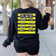 Spelling Bee Pun Halloween Costume For Teachers Women's Sweatshirt Back Print Black