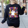 Spooky Teacher Ghost Pencil Teach Halloween Teacher Women's Sweatshirt Back Print Black Spooky Teacher Ghost Pencil Teach Halloween Teacher Women's Sweatshirt Back Print Black