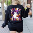 Spooky Teacher Halloween Cute Halloween Teacher Ghost Women's Sweatshirt Back Print Black Spooky Teacher Halloween Cute Halloween Teacher Ghost Women's Sweatshirt Back Print Black